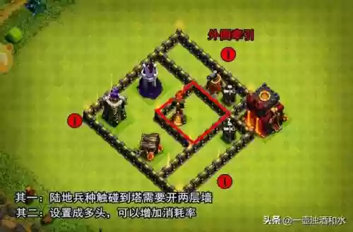部落冲突女王阵容搭配攻略(5本部落战防御最强阵型)插图2