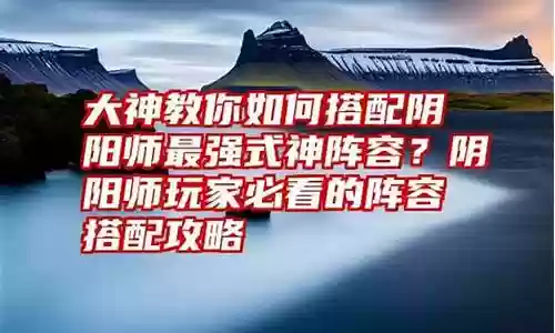 大神玩家的搭配阵容有哪些