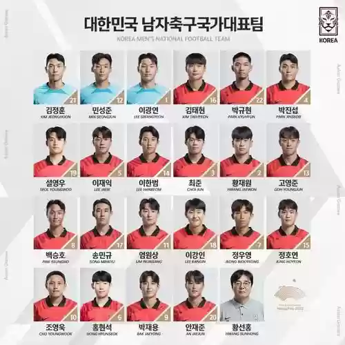 韩国阵容名单