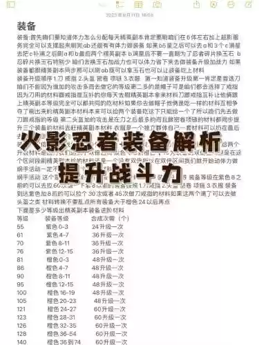 火影牵绊6.9装备插图