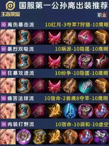下列装备中不适合公孙插图