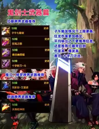 dnf剑宗短剑异界装备选择