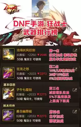 狂战武器排行2017屠戮插图